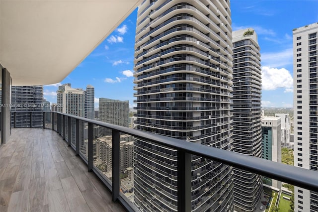 balcony featuring a city view