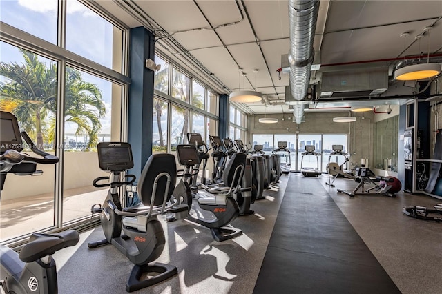 gym featuring plenty of natural light