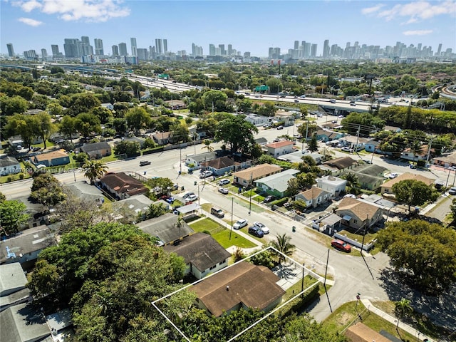 aerial view with a city view