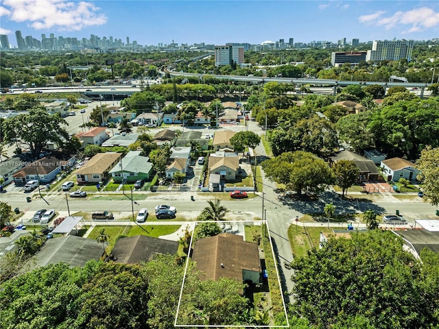 aerial view featuring a city view