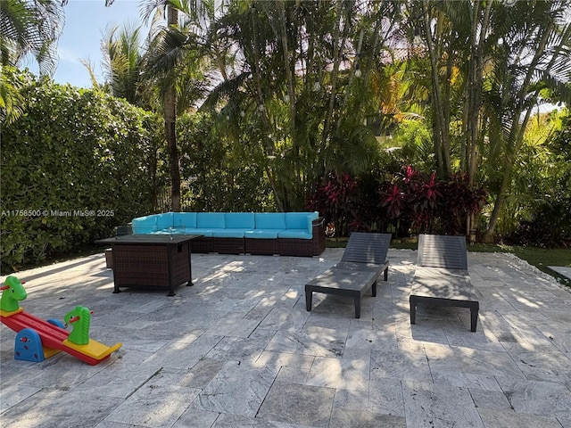 view of patio / terrace with an outdoor living space