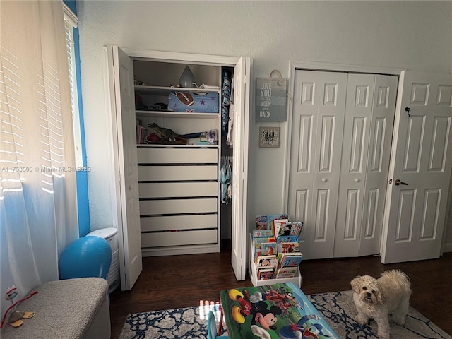 bedroom featuring wood finished floors