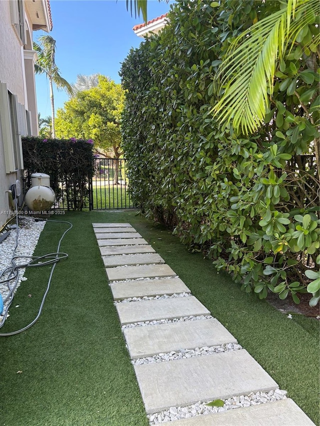 view of yard with fence