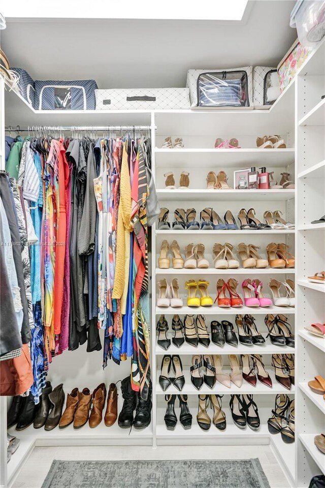 view of walk in closet