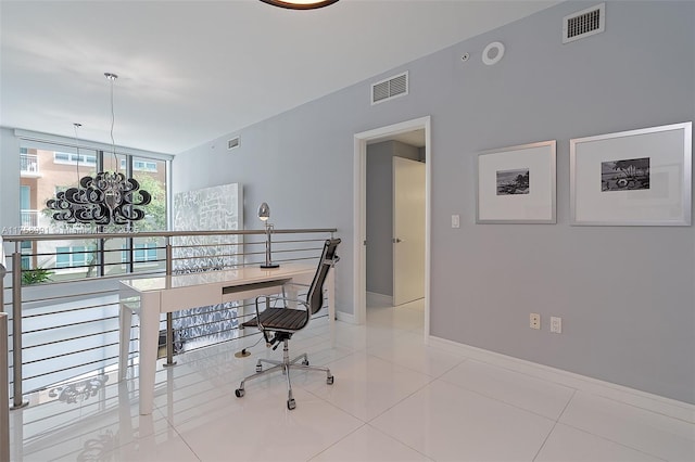 2020 N Bayshore Dr Unit Th 104, Miami, FL 33137 - home office with baseboards and light tile patterned floors