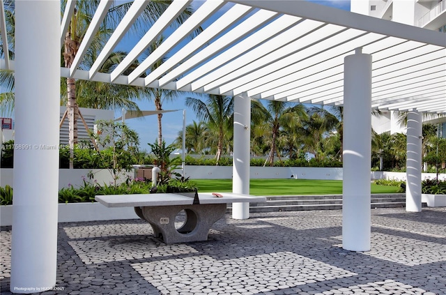 2020 N Bayshore Dr Unit Th 104, Miami, FL 33137 - view of patio / terrace featuring a pergola
