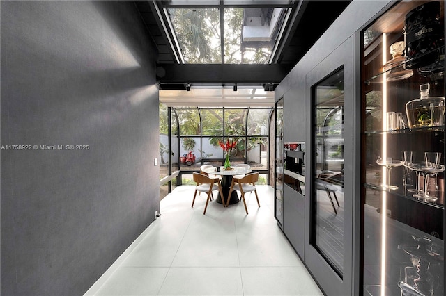 interior space with tile patterned floors