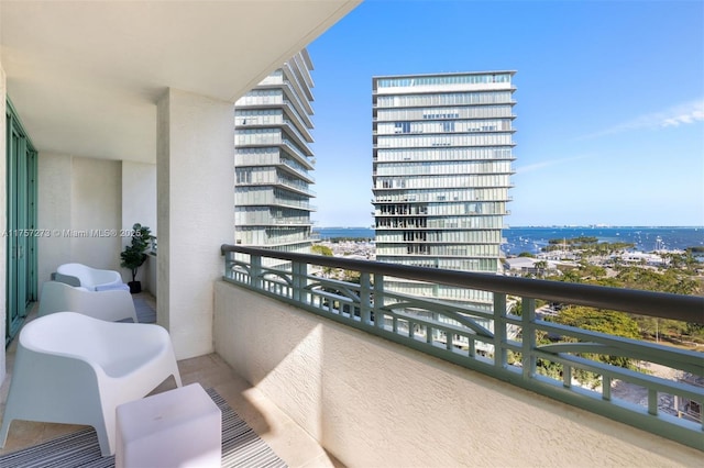 balcony with a city view