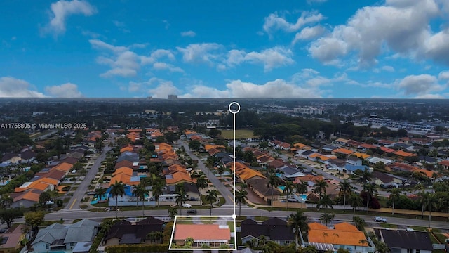 aerial view featuring a residential view