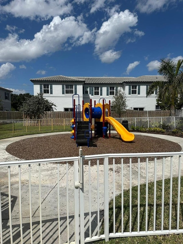 community playground with fence