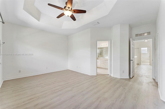 5220 SW 139th Ter, Miramar, FL 33027 - unfurnished room featuring ceiling fan, light wood finished floors, and a raised ceiling