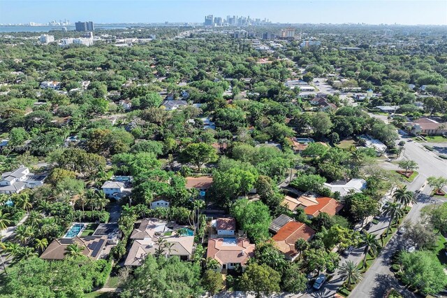 drone / aerial view with a city view