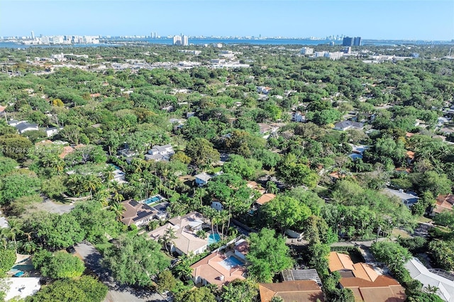 aerial view featuring a city view