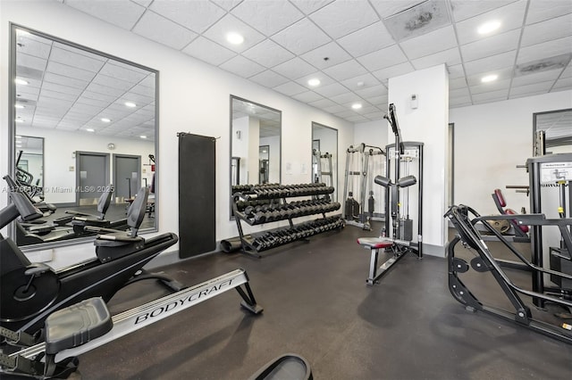 2665 SW 37th Ave Unit 612, Miami, FL 33133 - gym featuring a drop ceiling