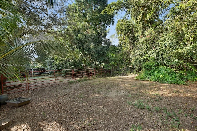 view of yard featuring fence