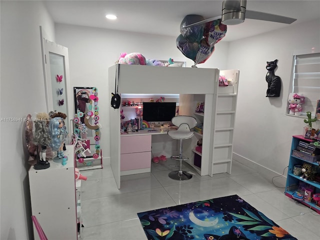 17890 SW 264th St, Homestead, FL 33031 - tiled bedroom with an office area, recessed lighting, and baseboards