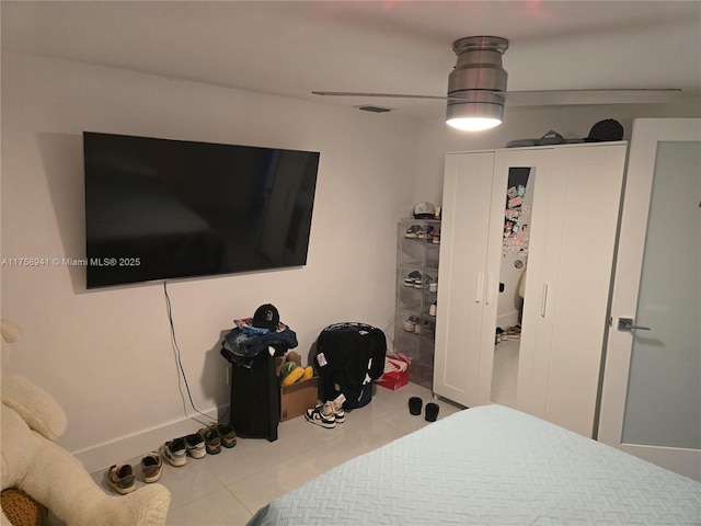 17890 SW 264th St, Homestead, FL 33031 - tiled bedroom featuring ceiling fan