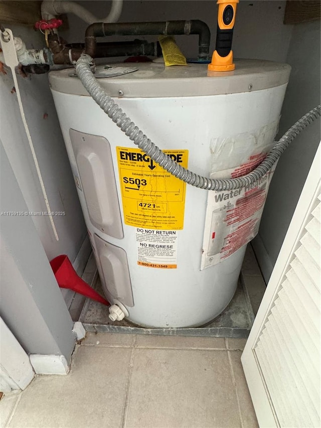 details with water heater and concrete floors