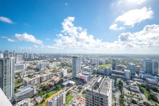 drone / aerial view with a view of city