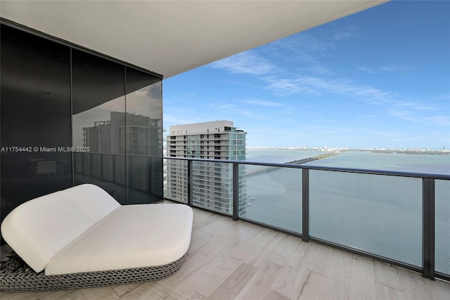 balcony with a water view