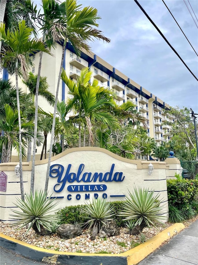 view of community sign