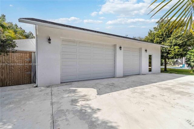 view of detached garage