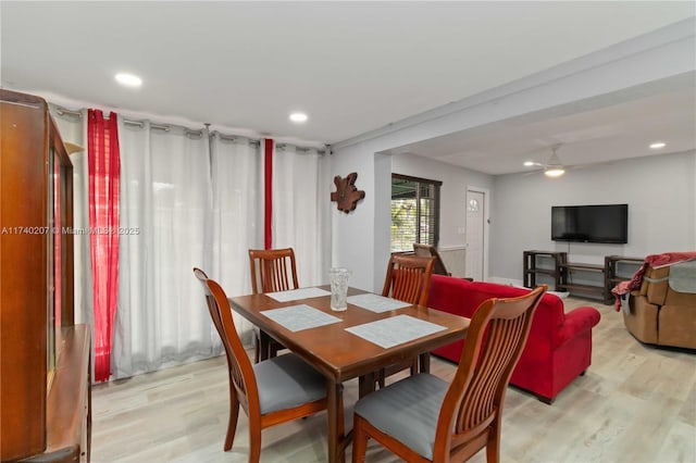 400 S 62nd Ter, Hollywood, FL 33023 - dining room with recessed lighting, ceiling fan, and light wood-style flooring