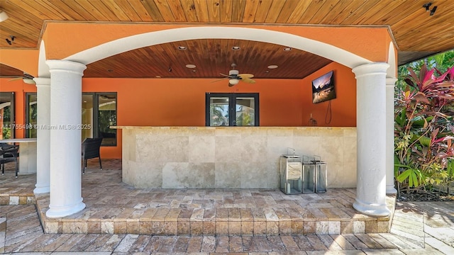 view of patio / terrace with a ceiling fan