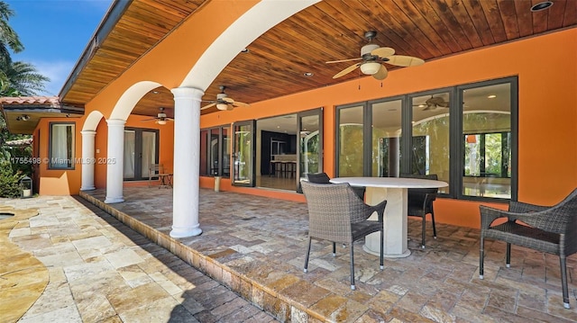 view of patio with a ceiling fan