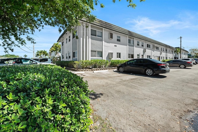 view of property featuring uncovered parking and a residential view