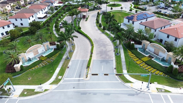 aerial view with a residential view