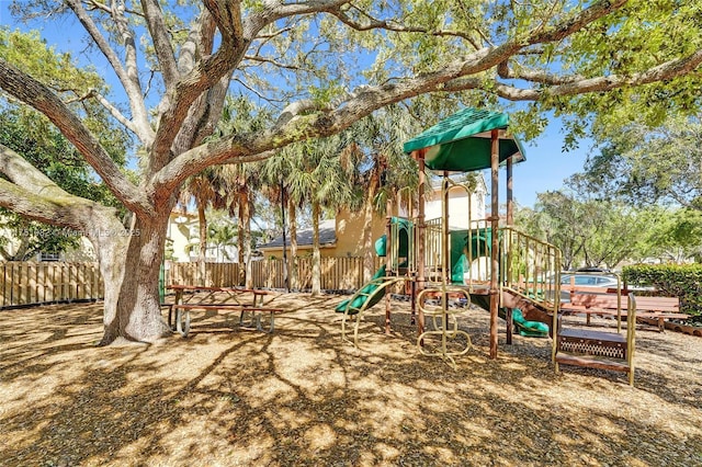 community playground with fence