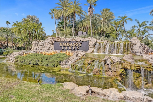 view of community sign