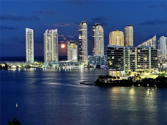 property's view of city with a water view