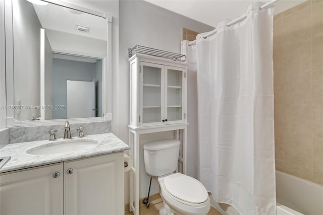 3340 NE 190th St Unit 1608, Aventura, FL 33180 - bathroom with visible vents, vanity, toilet, and shower / tub combo