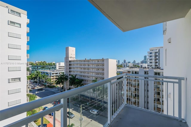 balcony featuring a city view