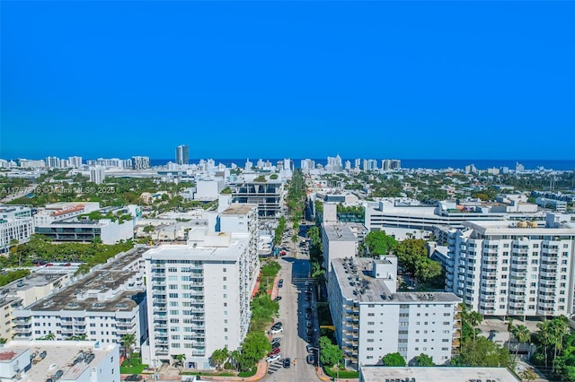 aerial view featuring a city view