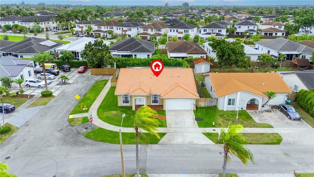 bird's eye view featuring a residential view