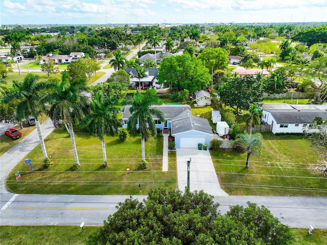 aerial view with a residential view