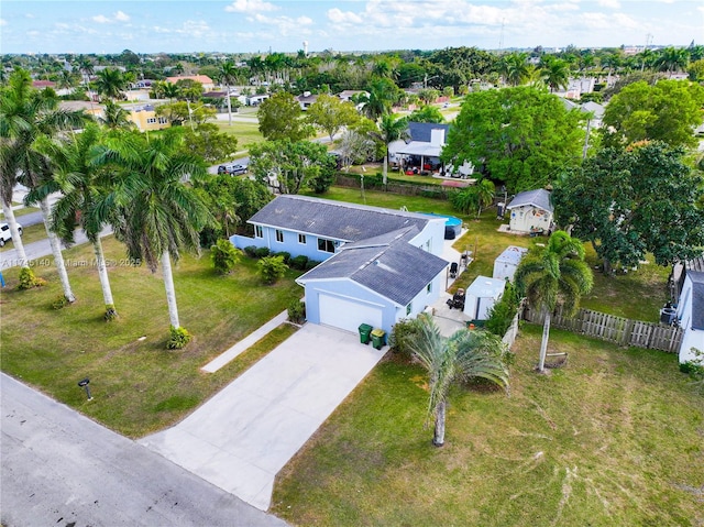 drone / aerial view with a residential view