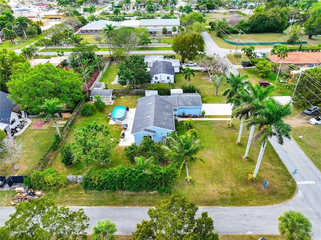 drone / aerial view with a residential view