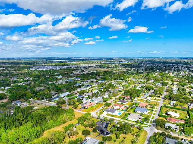 drone / aerial view with a residential view