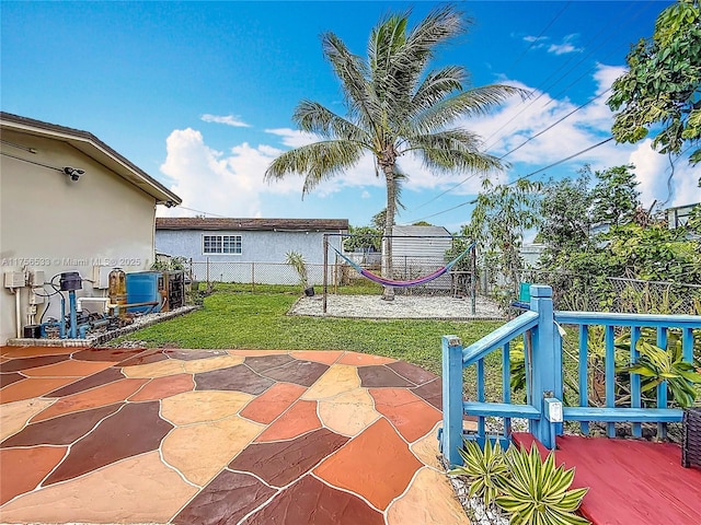 view of patio featuring a fenced backyard