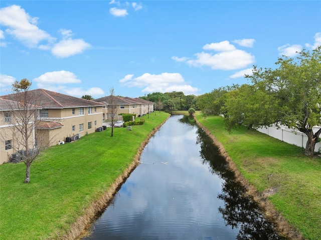 exterior space featuring a water view