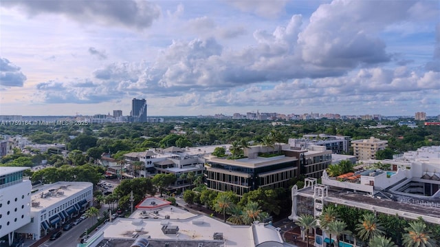 birds eye view of property featuring a city view