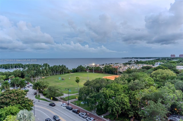 2889 Mcfarlane Rd Unit 1511, Miami, FL 33133 - bird's eye view featuring a water view