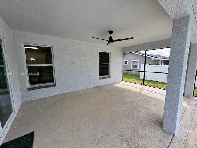 view of patio with a ceiling fan