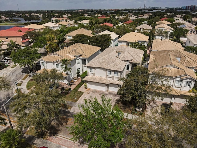 drone / aerial view with a residential view