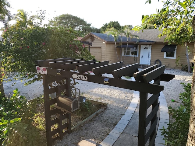 exterior space featuring an attached garage