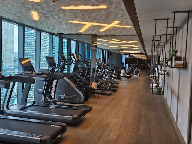 1451 Brickell Ave Unit 1201, Miami, FL 33131 - gym featuring wood-type flooring